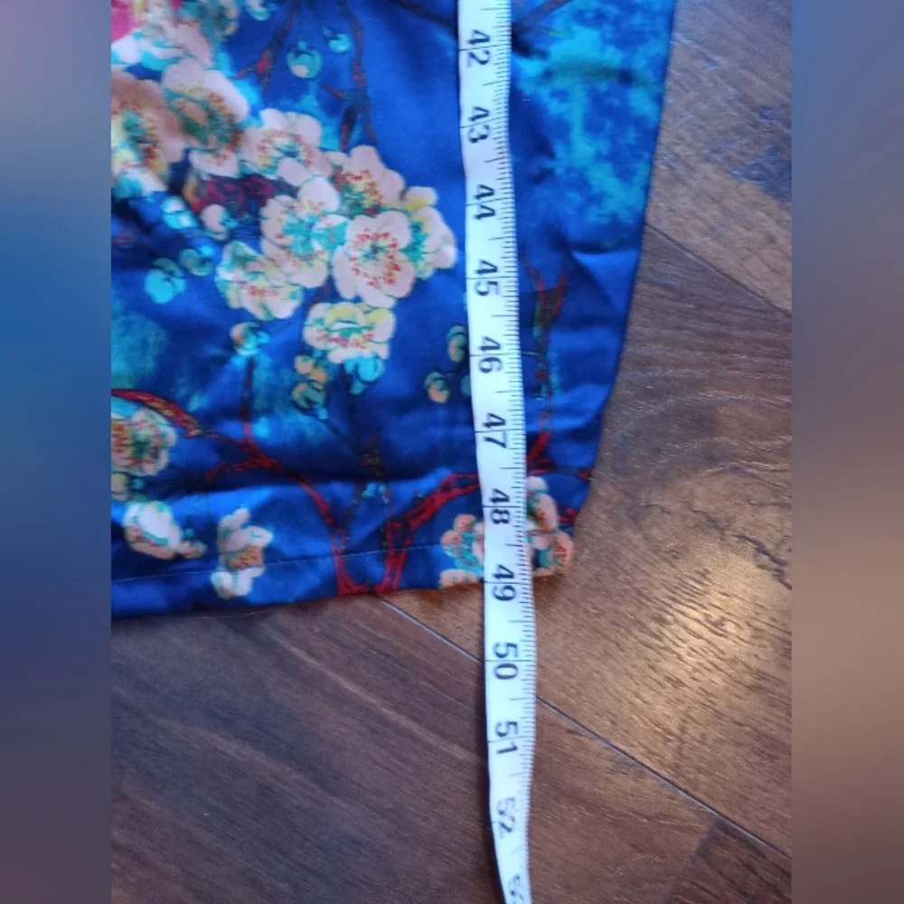 Beth and Brian Qipao blue floral Japanese dress  size L - Picture 9 of 10
